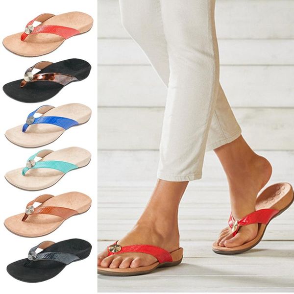 

slippers women flip-flops anti-slip breathable open toe casual for beach summer j55, Black