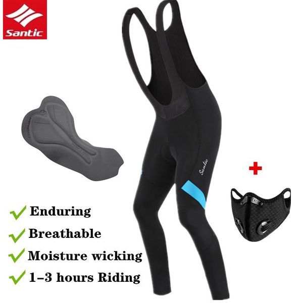 

racing pants santic cycling bib shorts men with pad breathable cool 3 hours mtb mountain road riding bike tights outdoor sports bicycle, Black;blue