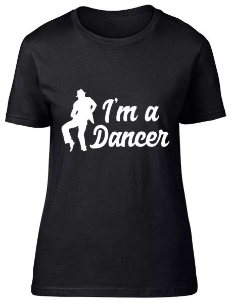 

I'm a Dancer Ladies Womens Fitted T-Shirt, White;black
