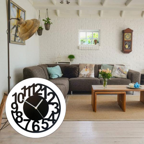 

wall clocks half moon shape hanging clock simple mute acrylic without battery