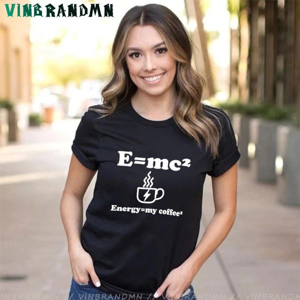 

women's t-shirt math equations energy equal my coffee t shirt nerdy geek funny summer fashion short sleeve presents tees, White
