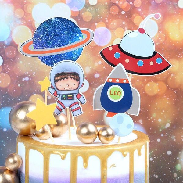 

other event & party supplies astronaut aerospace rocket ufo space figurines baking cake decoration ornaments home decor birthday accessories