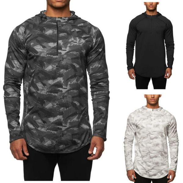 

autumn new men's digital printed sweater long sve warm hoodie sweatshirt et, Black