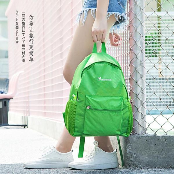 

backpack folding waterproof bag with double shoulder nylon travel