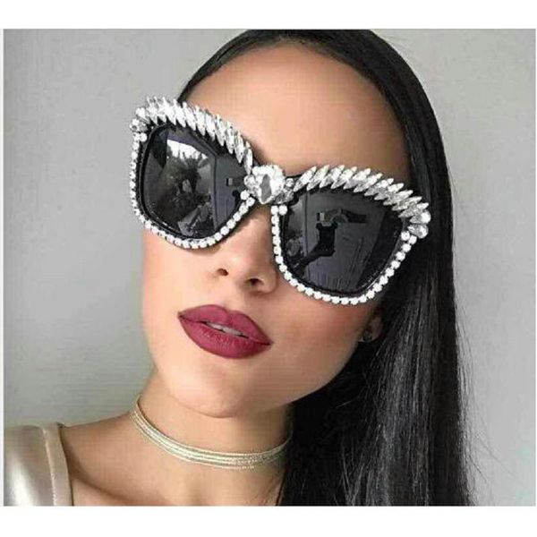 

sunglasses women 2021 fashion luxury crystal sun glasses rhinestone square woman and men vintage shades uv400 nx, White;black