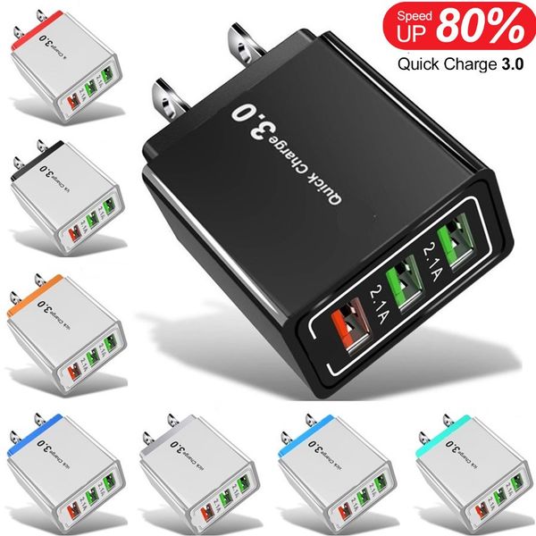 

18w qc3.0 3 quick charger usb ports eu us ac home travel power adapter wall charge for iphone samsung lg