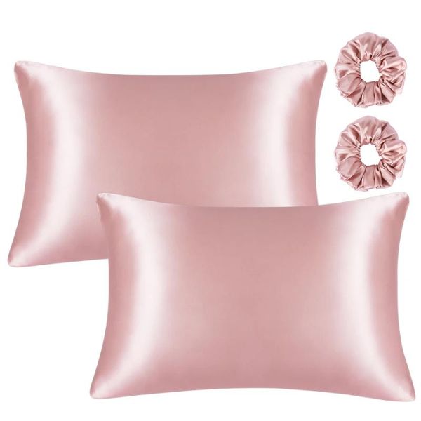 

pillow case silky stain pillowcase real silk natural mulberry standard queen king multicolor