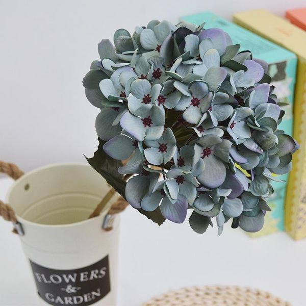 

decorative flowers & wreaths 5 pcs/lot single branch hydrangea artificial silk for home garden decoration wedding bouquets bride hold wreath