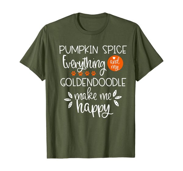

goldendoodle pumpkin spice autumn lover tee t-shirt, White;black