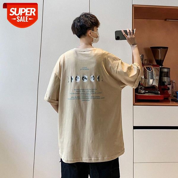 

upper clothes men's summer tide brand ins hong kong style trend short-sleeved t-shirt korean version of loose students five-point slee, White;black