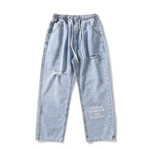 

fashion men's jeans with holes, Blue