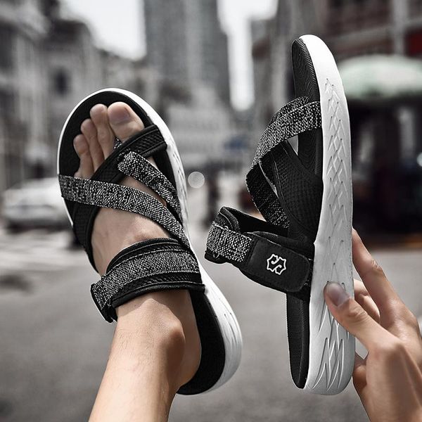 

sandals size sandales rubber mens hombre sandles 44 vietnam roman walking outdoor slip geta masculina comfort beach cuero, Black