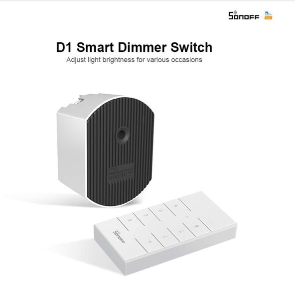 Intelligente Steuerung Sonoff D1 LED-Dimmerschalter 433 MHz RF-Controller Passen Sie die Lichthelligkeit an eWeLink APP-Fernbedienungen funktionieren mit Alexa Google Home