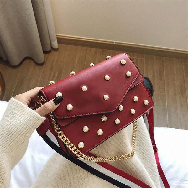 

high-quality new women's color matching small bee pearl bag fashion designer handbags casual one-shoulder messenger [with box] dust bag