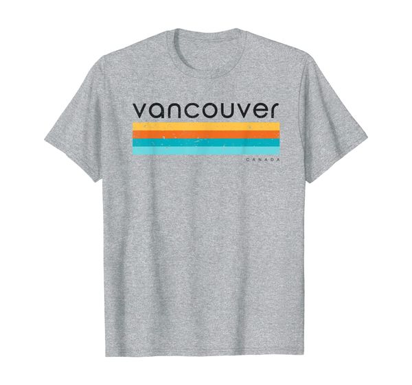 

vintage vancouver canada retro design t-shirt, White;black