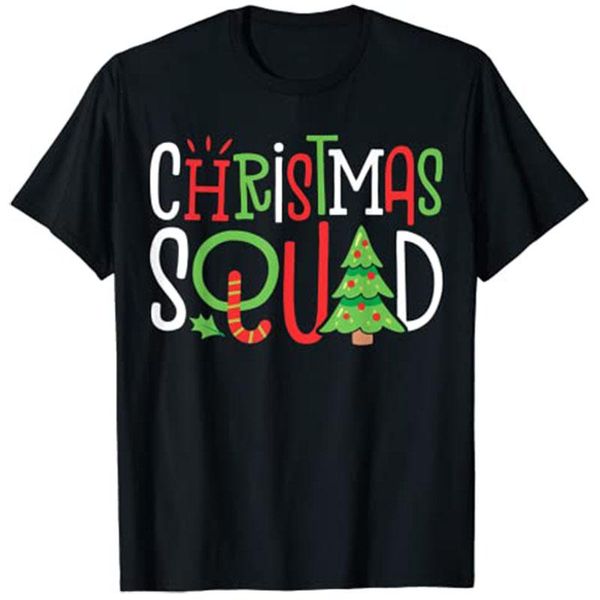 

women's t-shirt christmas squad funny xmas tree family matching pajamas boys, White