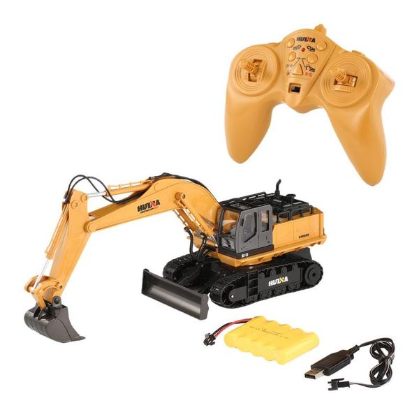 

smart home control huina toys 1510 2.4g 1/16 11ch alloy rc excavator truck engineering construction vehicle with 680Â° rotation sound light