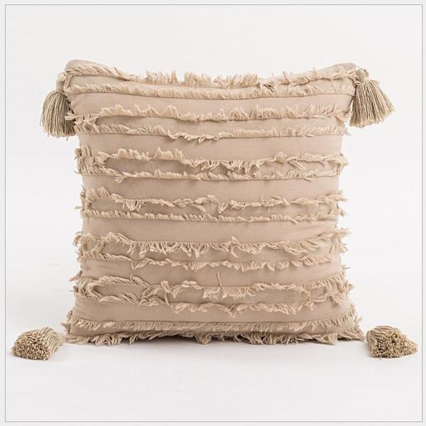 

cushion/decorative pillow cotton jacquard yellow beige white tassels cushion cover home decoration 30x50cm for sofa pillowcase sham