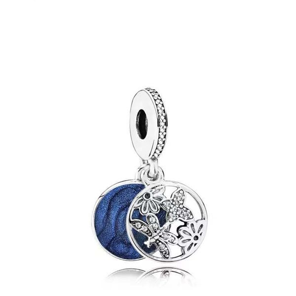 

fit pandora charm bracelet european silver charms beads dragonfly butterfly fragrance crystal pendant diy snake chain for women bangle neckl, Black