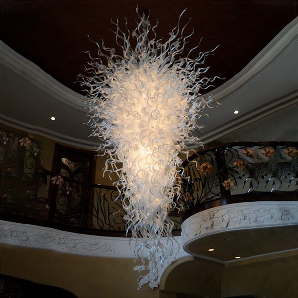 Moderne nordische Lampen-Pendelleuchten, 100 % handgefertigte Kristall-Kronleuchter aus weißem Murano-Glas, Licht für Zuhause, Wohnzimmer, Dekoration, Industrie-Kronleuchter