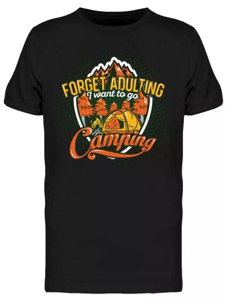 

i want to go camping tee men's -image by shutterstock, White;black