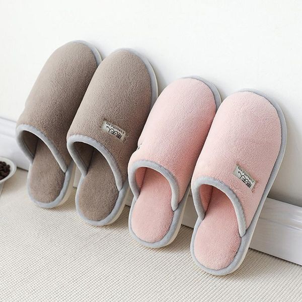 

women faux fur slippers warm plush anti-slip lovers indoor slipper solid color slip-on autumn winter shoes woman soft footwear, Black