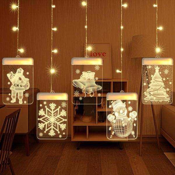 

strips xmas party bar decorative novelty hanging 3d colorful led fairy lights for indoor windows garden pathway patio door decoration