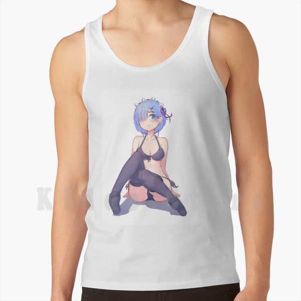 

ecchi pantsu hentai anime manga poster print tank vest sleeveless, White;black