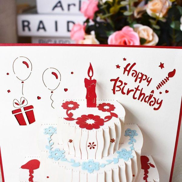 

up happy birthday greeting cards cake postcards invitations with envelope