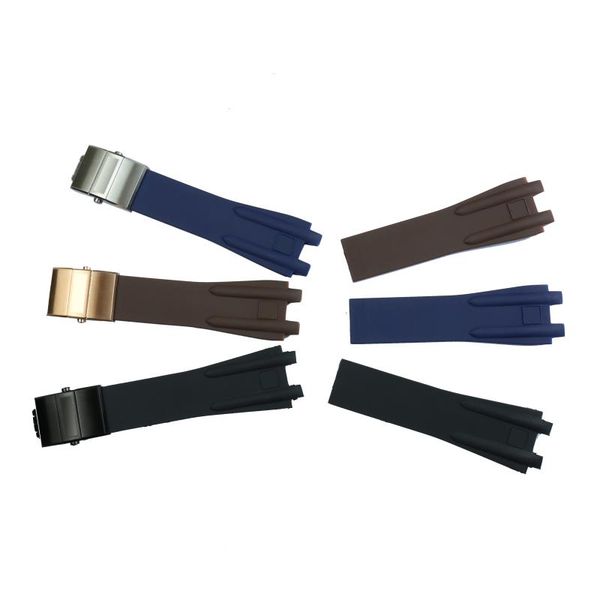 

watch bands rubber strap men's accessories for athens sailing managers diving 26mm sports waterproof silicone femal, Black;brown