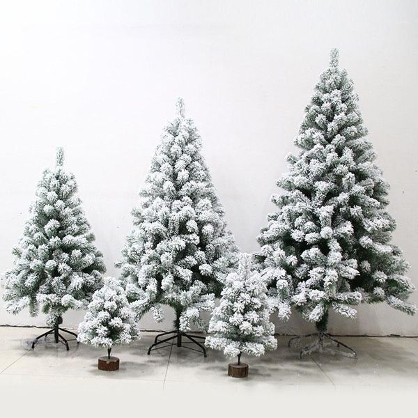

christmas decorations artificial tree pine white big nordic flocking 2021 year decoration led door wall ornaments souvenirs scenes decor