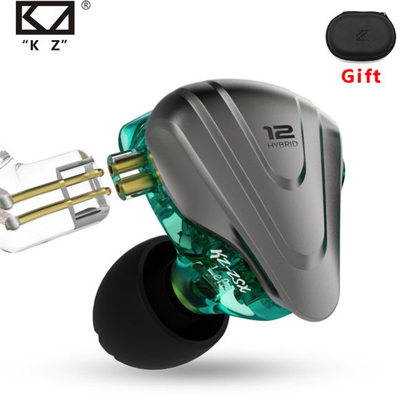 

kz zsx metal earphones 5ba+1dd hybrid technology 12 driver hifi bass earbuds in ear monitor headphones noise cancelling headset