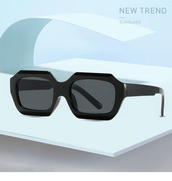 

sunglasses ins fashion polygon cat eye women retro colorful oval eyewear shades uv400 men trending sun glasses, White;black