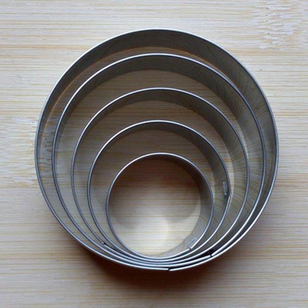 

baking moulds 5pcs portable round stainless steel cookie cake cutters accessories diy decorating tools