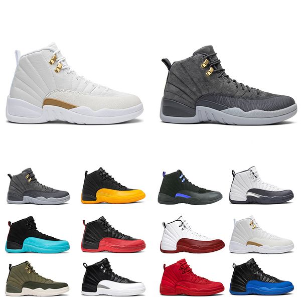 

men basketball shoes 12s university gold dark grey french blue concord michigan sneaker mens sport trainer