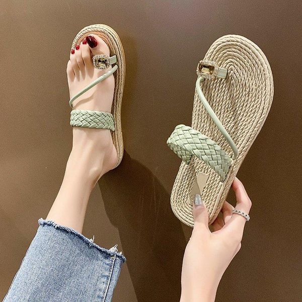 

summer gladiator bohemia flat-on sandal woman shoes mujer thin strips beach sandals female flip flops slides slippers, Black