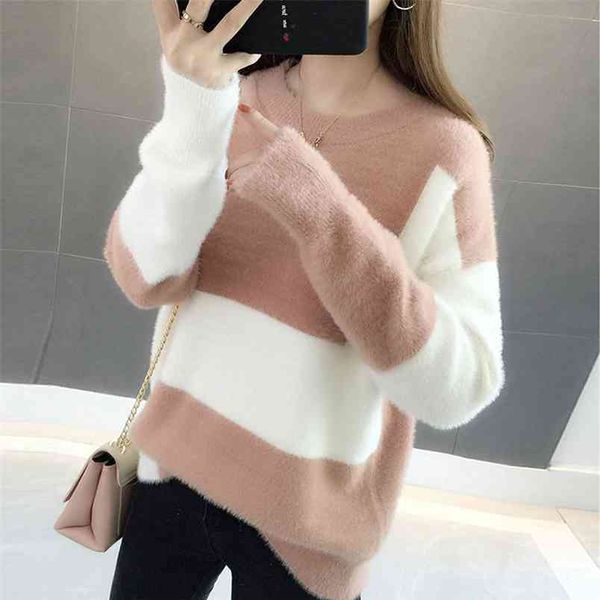 

casual autumn winter women knitted turtle-neck sweater soft and warm jumper fashion slim femme elasticity pullover 210427, White;black