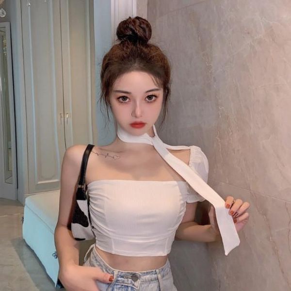 

women's t-shirt 2021 summer fashion slim versatile short sleeve top, White