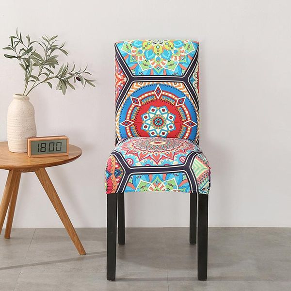 

chair covers ethnic printing stretch slipcover bohemian cover elastic seat for el home banquet decoration
