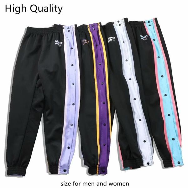 

sports basketball pants men running ls football soccer training women fashion double breasted gym trousers, Black;blue