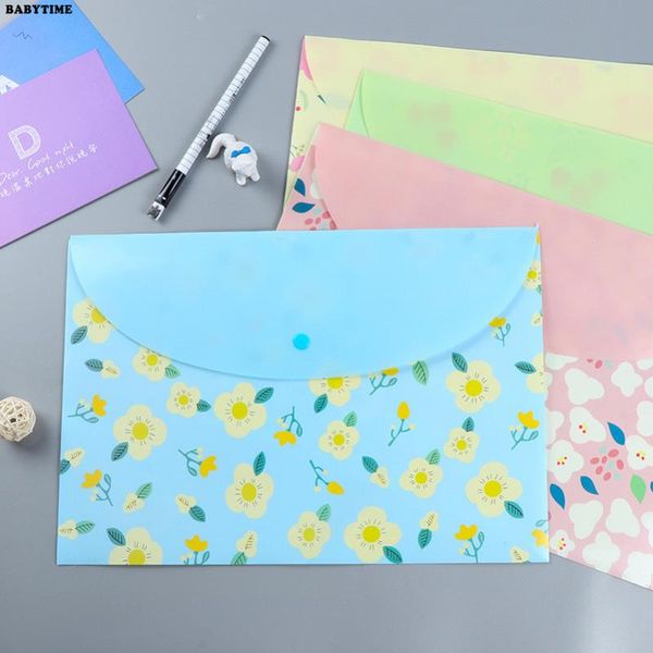 

business card files 1pcs/lot small fresh floral cartoon pvc file folder documents bag stationery filing production school office supplies