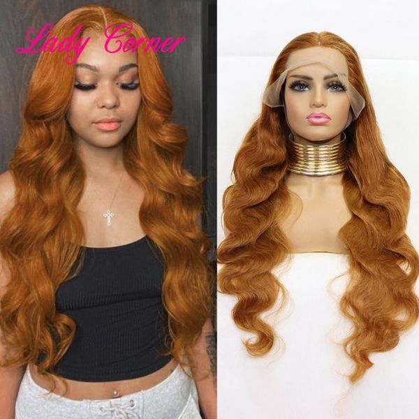 

lady corner highlight wig human hair 32 inch body wave wigs transparent lace 8# t part brazilian1, Black;brown