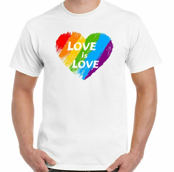 

lgbt mens t-shirt love is love pride colors rainbow shirt dress clothes, White;black