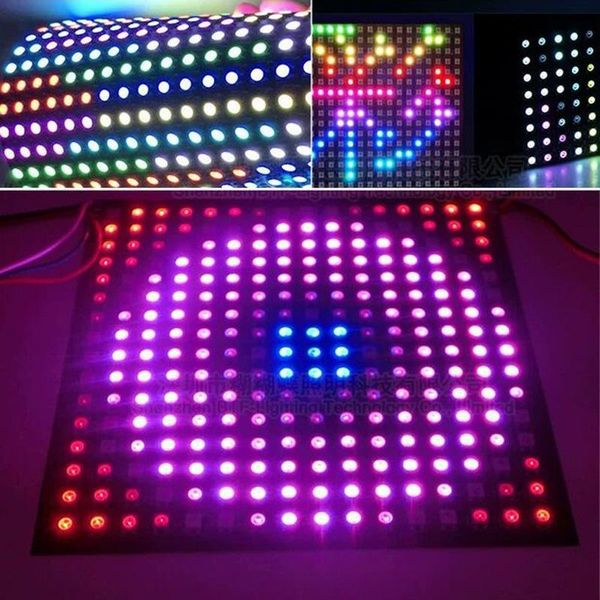 

pcs/lot dc5v 16x16 pixel ws2812b led digital flexible individually addressable panel light modules