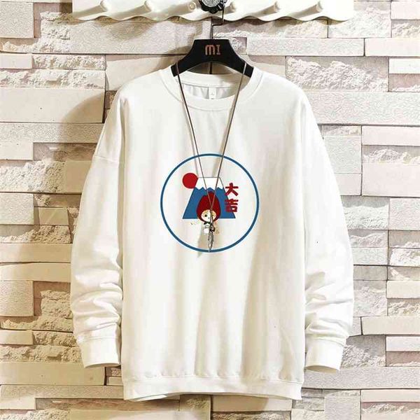 

men's hoodies & sweatshirts sweater multicolor round neck autumn printed bottom coat casual pullover trend long sleeve 8qx8, Black