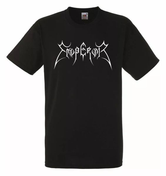 

emperor logo black mens t-shirt men rock band tee shirt, White;black