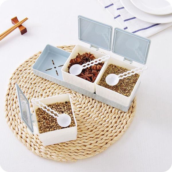 

storage bottles & jars home kitchen seasonings salt shaker seasoning jar box creative plastic set wf715204