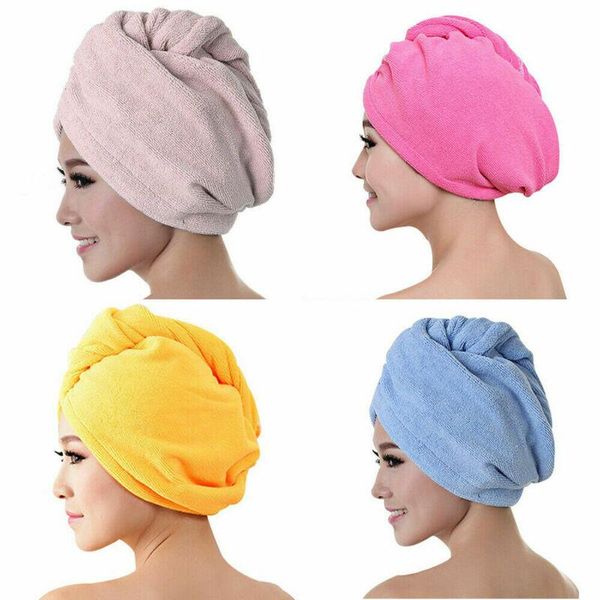 

shower caps rapid drying hair towel -thick absorbent cap fast 5 colours