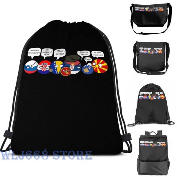 

backpack funny print shoulder bags women polandball - yugoslavia family portrait with dialogues single travel men