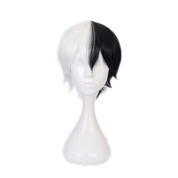 

anime danganronpa monokuma wig dangan ronpa heat resistant synthetic hair cosplay wigs + wig cap, Black